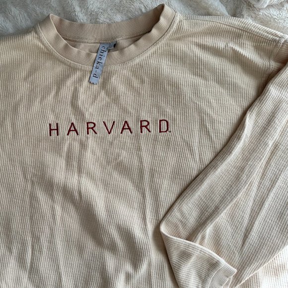 Sweaters - Yellow Harvard Crew Neck Sweatshirt, L